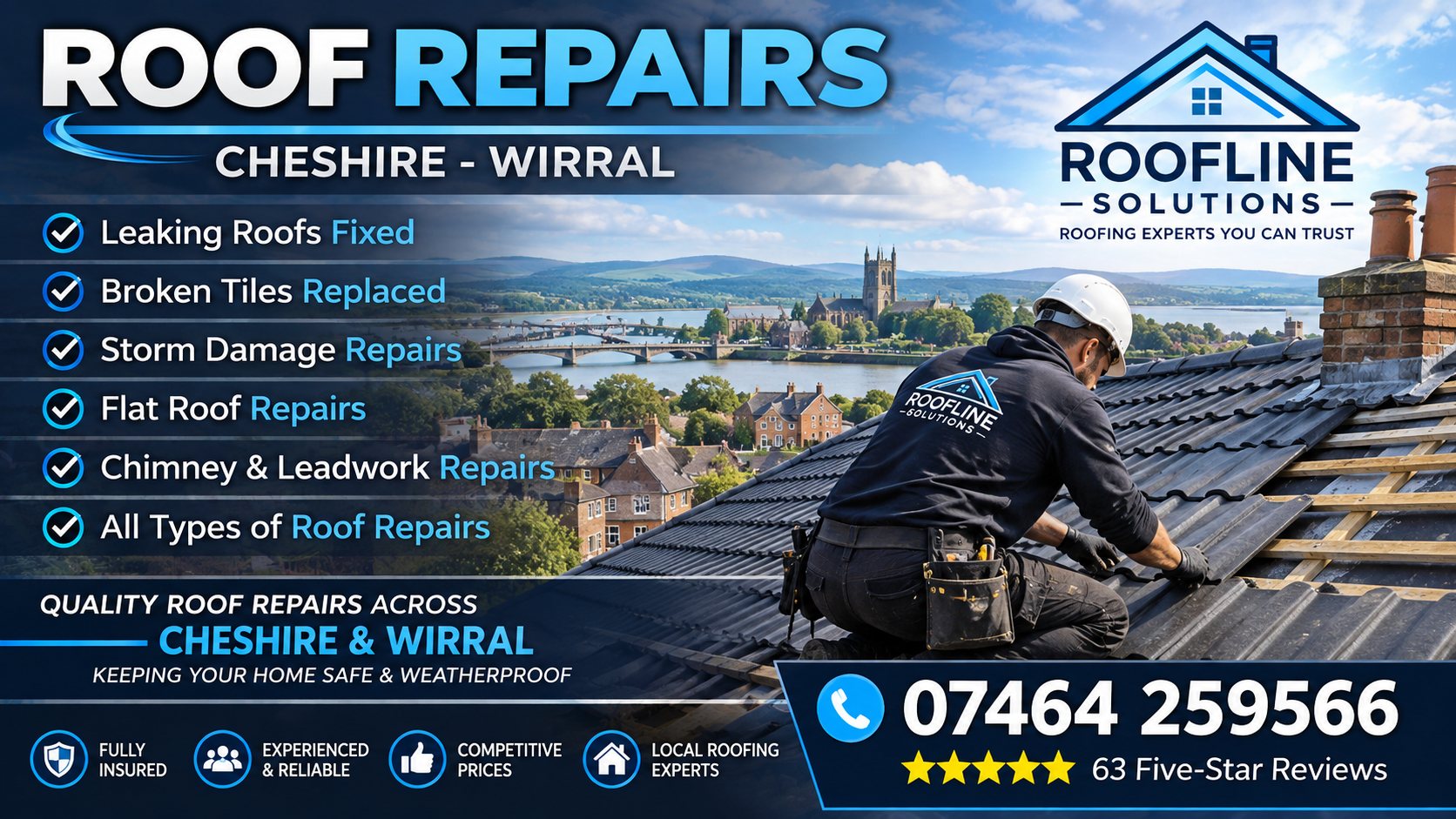 Roof repairs across Cheshire and the Wirral by Roofline Solutions